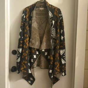 Altar'd State Cardigan Drape Front Aztec large